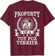 Property Of A Toy Fox Terrier Shirt Cute Dog Lover Gift Women Kids T-Shirt - T-Shirt | Maroon