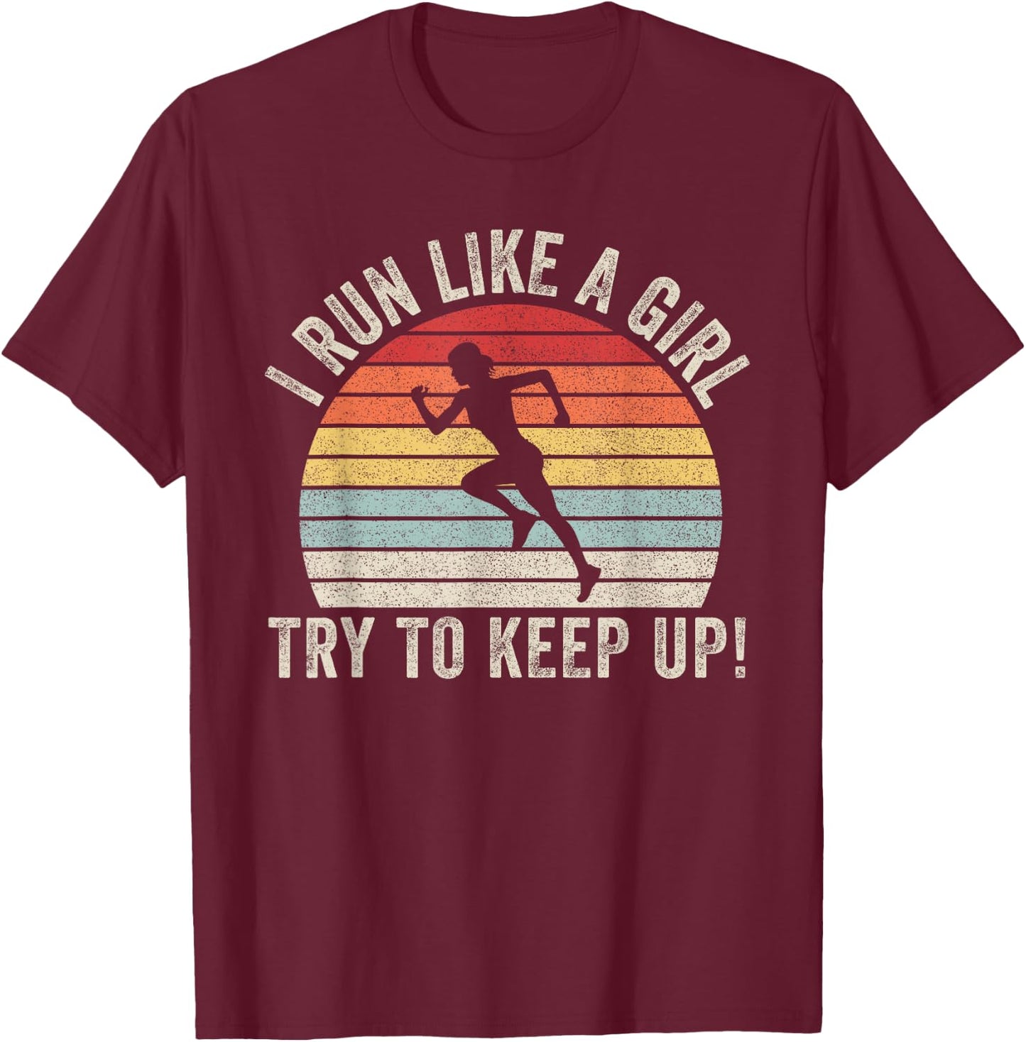 Catch Some Rays Vintage Retro Girl Women's Funny Running T-Shirt - T-Shirt | Maroon