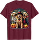 Golden Retriever Halloween Costume Party Witch Mummy Vampire T-Shirt - T-Shirt | Maroon