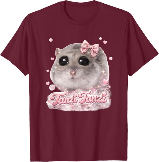 Tanzi Tanzi Lustiger Hamster Hamstie Meme Tanzen T-Shirt - T-Shirt | Maroon