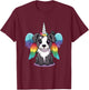 Cute Magical Unicorn Puppy Dog With Rainbow Wings Women Kids T-Shirt - T-Shirt | Maroon