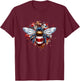 Veterans day, 4th of July patriotic bee usa flag T-Shirt - T-Shirt | Maroon