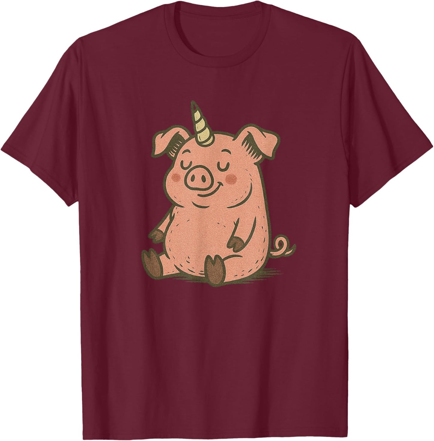 Unicorn Pig Costume for Funny Pigs and Unicorns Lovers T-Shirt - T-Shirt | Maroon