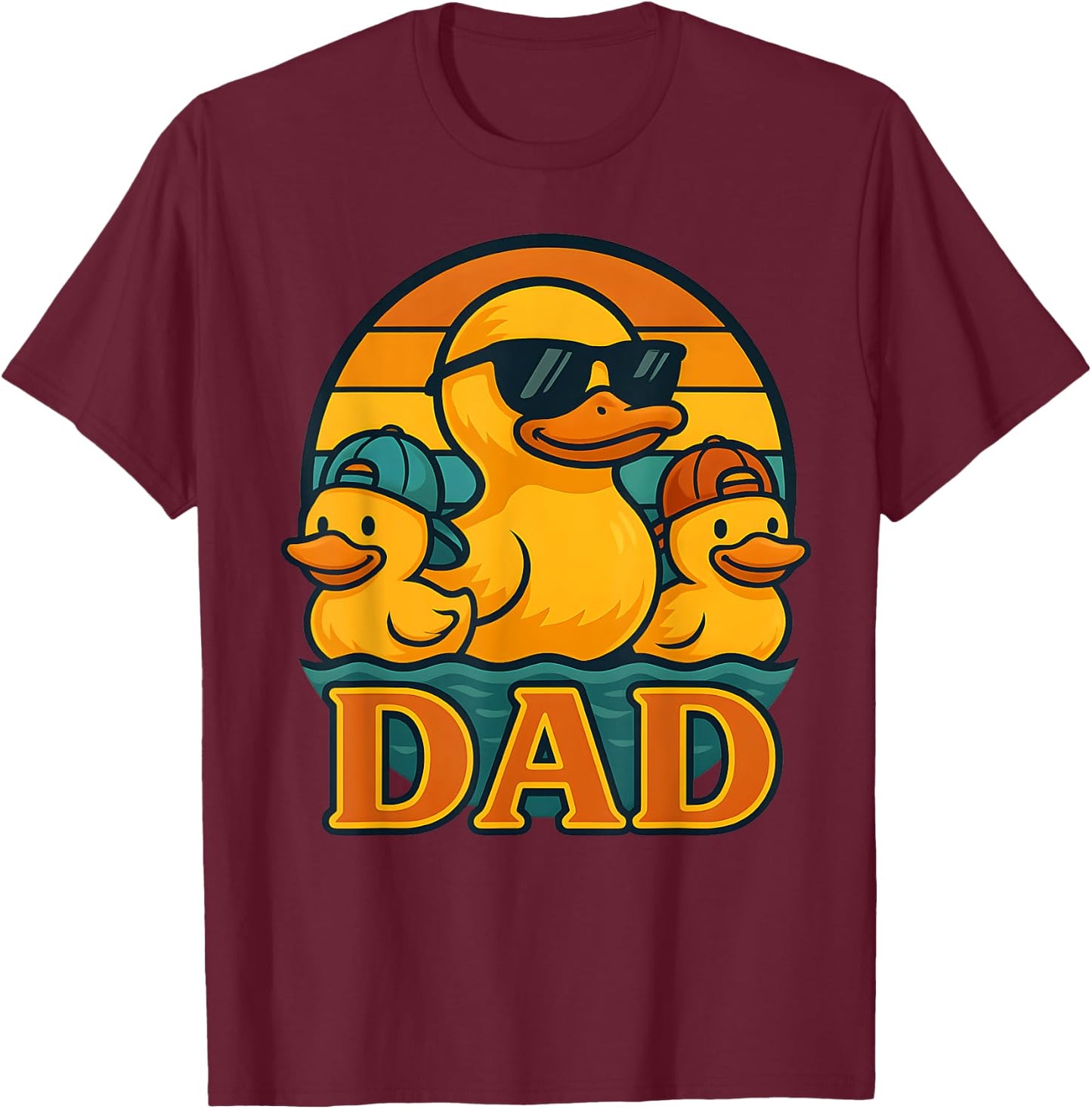 Dad Rubber Duck Retro Rubber Ducky Family Retro Dad of Boys T-Shirt - T-Shirt | Maroon