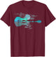 Guitar Lake Reflections Love Musician, Acoustic Guitar T-Shirt - T-Shirt | Maroon