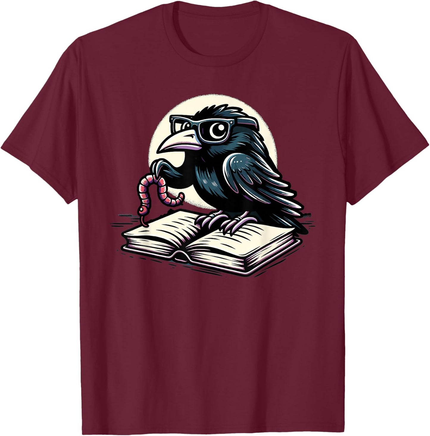 Edgar Allan Poe Raven Gothic Literature Macabre Poetry T-Shirt - T-Shirt | Maroon