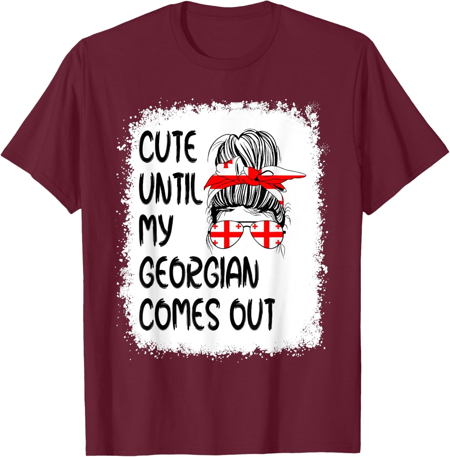 Funny Cute Until My Georgian Comes Out T-Shirt - T-Shirt | Maroon