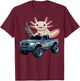 Monster Truck With Axolotl Design T-Shirt - T-Shirt | Maroon