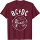 AC/DC For Those About To Rock 1981 Distressed Cannon T-Shirt - T-Shirt | Maroon