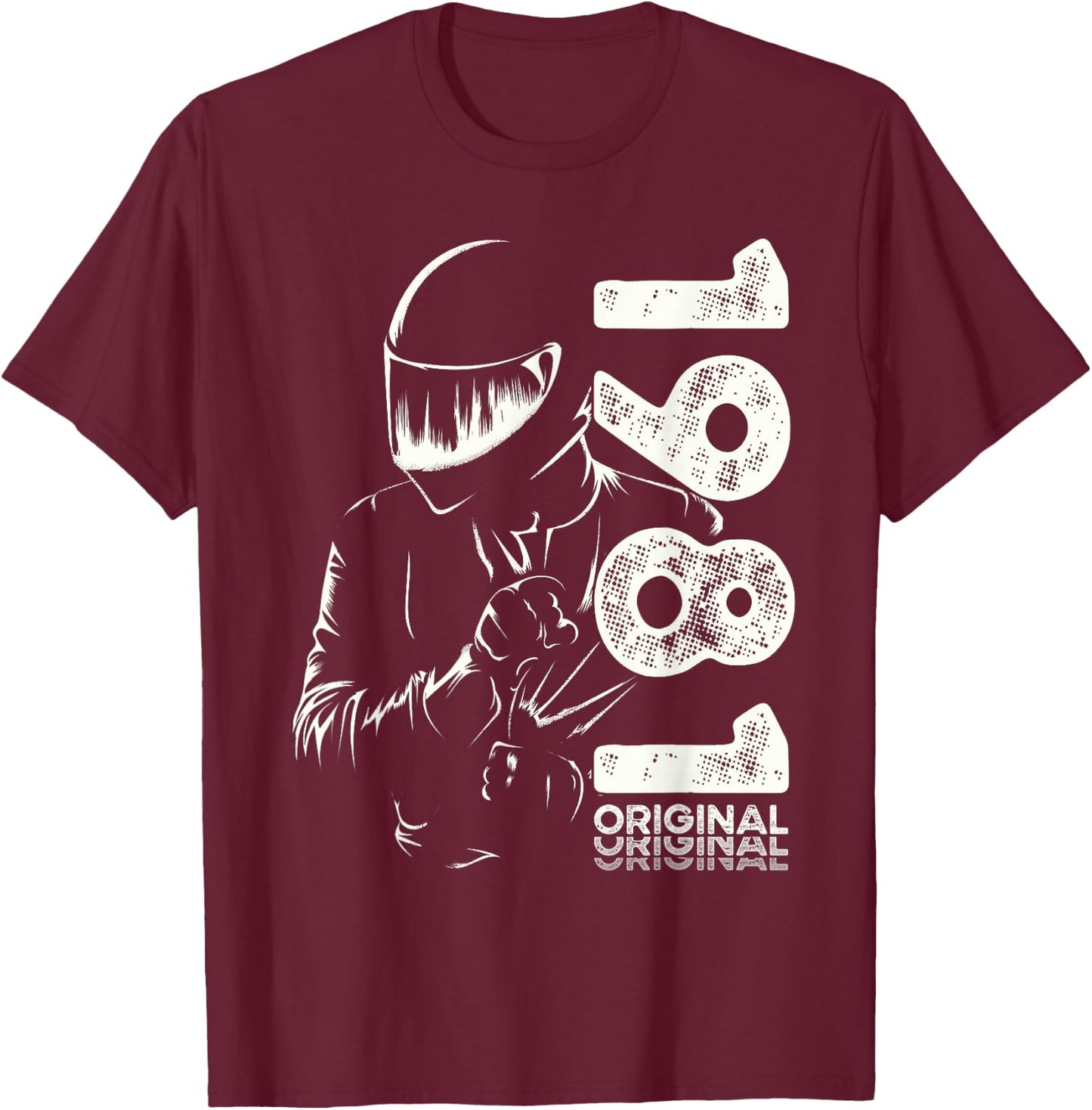 43rd Birthday Man Motorcycle Biker Biker 1981 T-Shirt - T-Shirt | Maroon