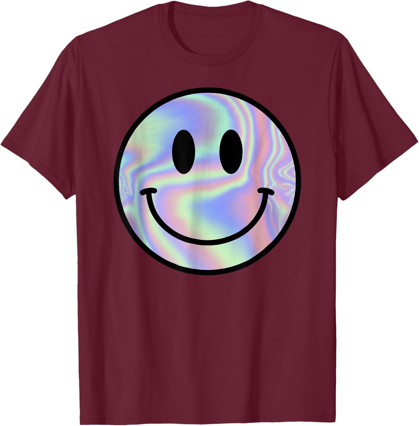 Smile Face Shirt Happy Smiling Face Rave EDM Music Party T-Shirt - T-Shirt | Maroon