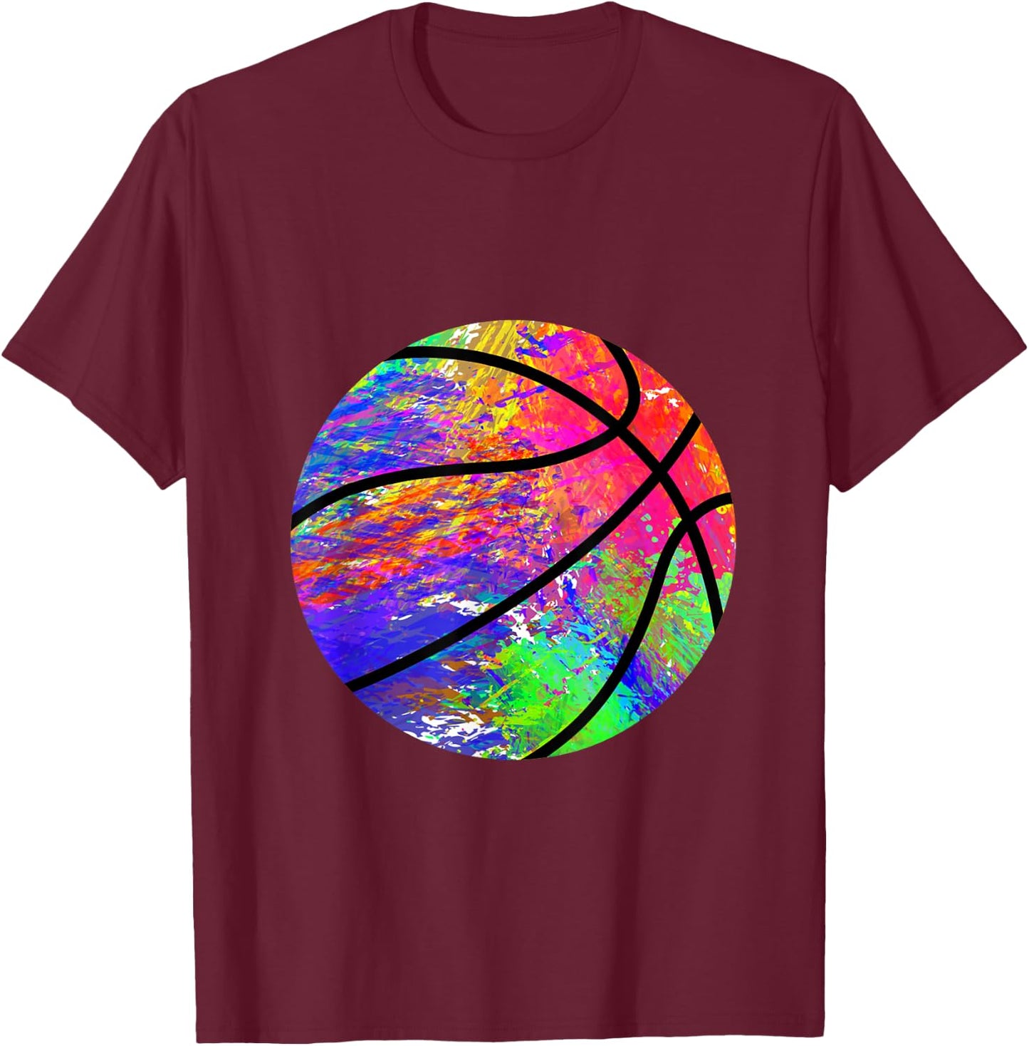 Basketball Splash Basketball Player Ball Sports T-Shirt - T-Shirt | Maroon