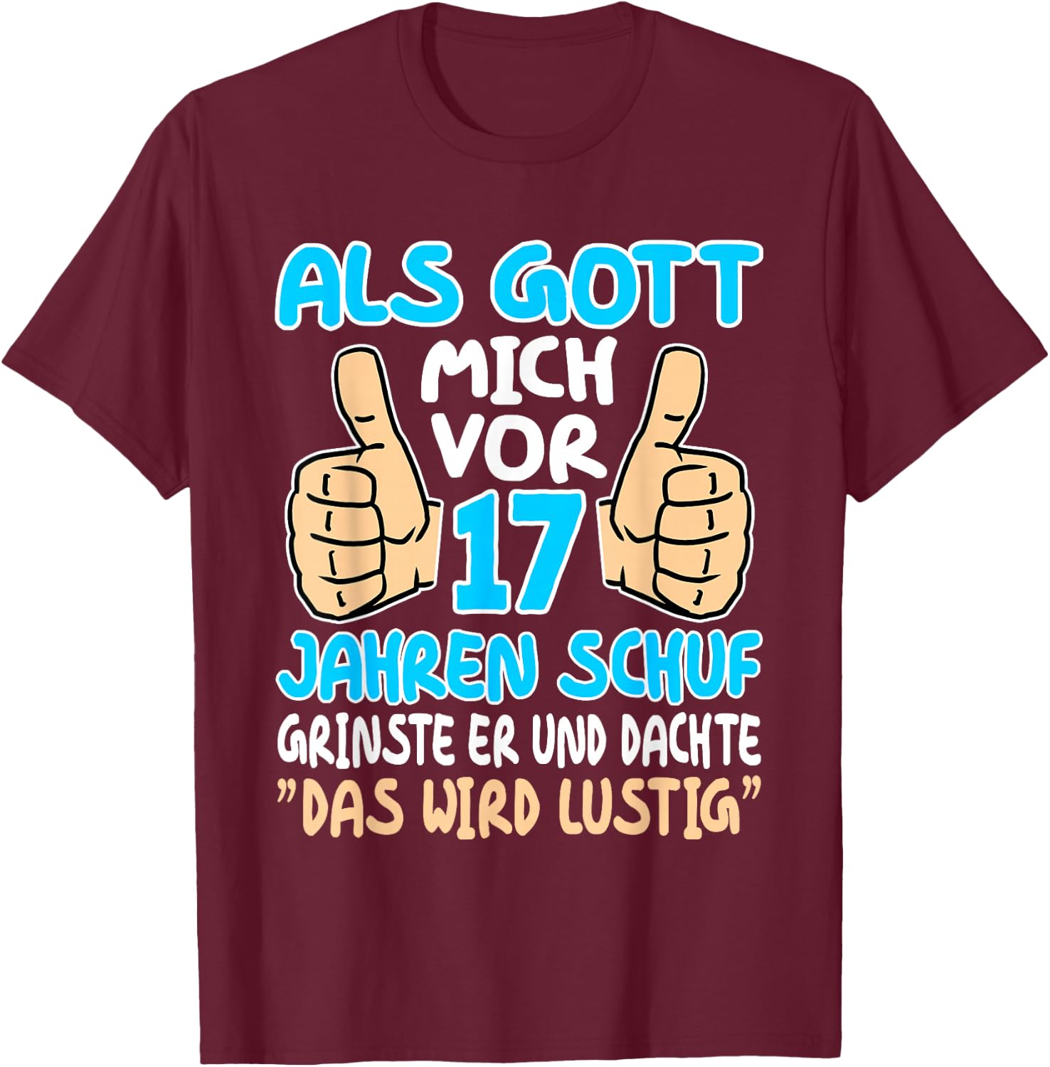 17th Birthday 17 Years Boy Girl Teenager 17 Years Old , black, s T-Shirt - T-Shirt | Maroon