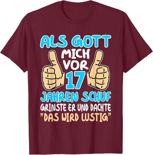 17th Birthday 17 Years Boy Girl Teenager 17 Years Old , black, s T-Shirt - T-Shirt | Maroon