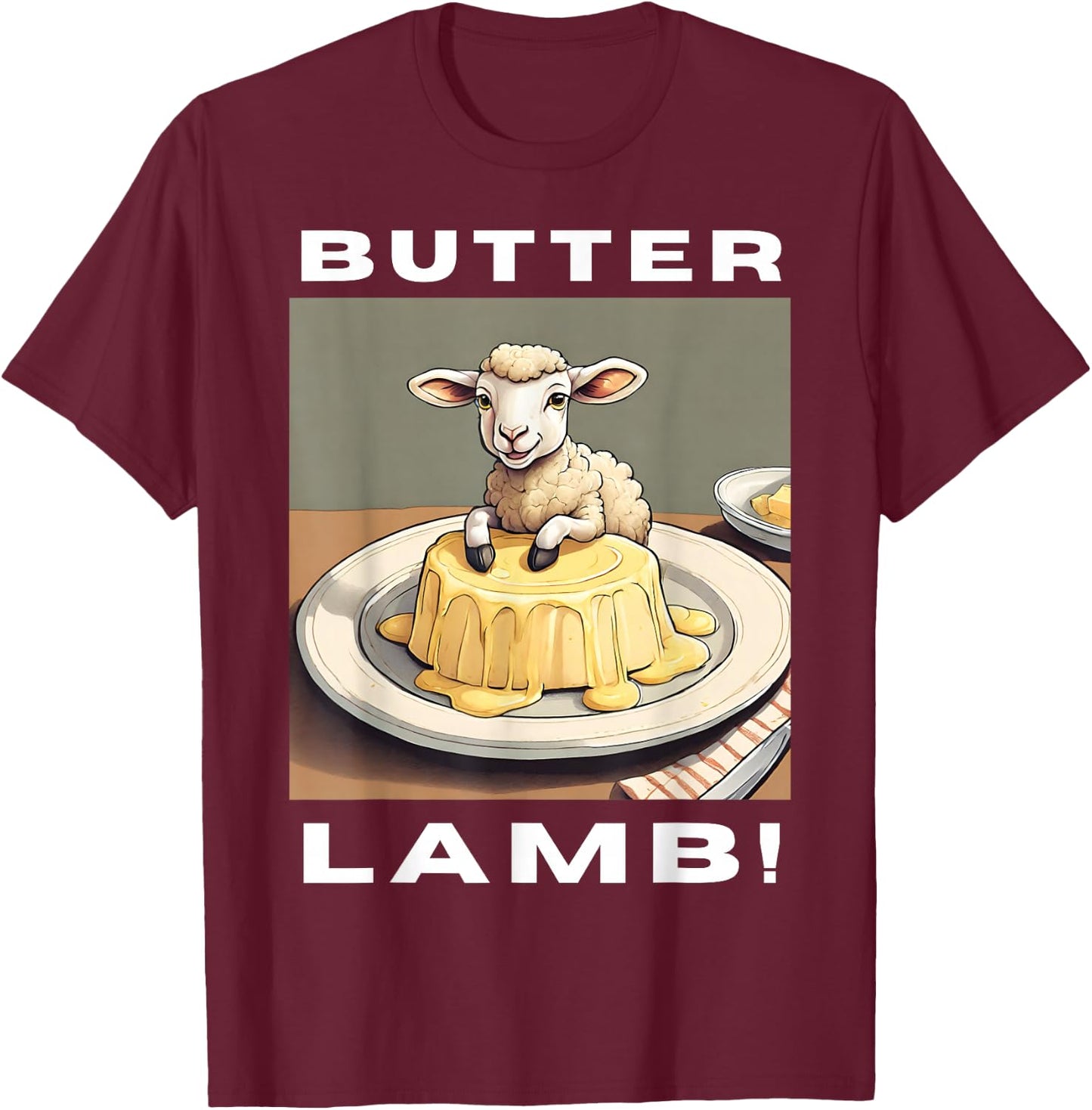 Buffalo Traditions NY And Easter Polish Culture Butter Lamb T-Shirt - T-Shirt | Maroon