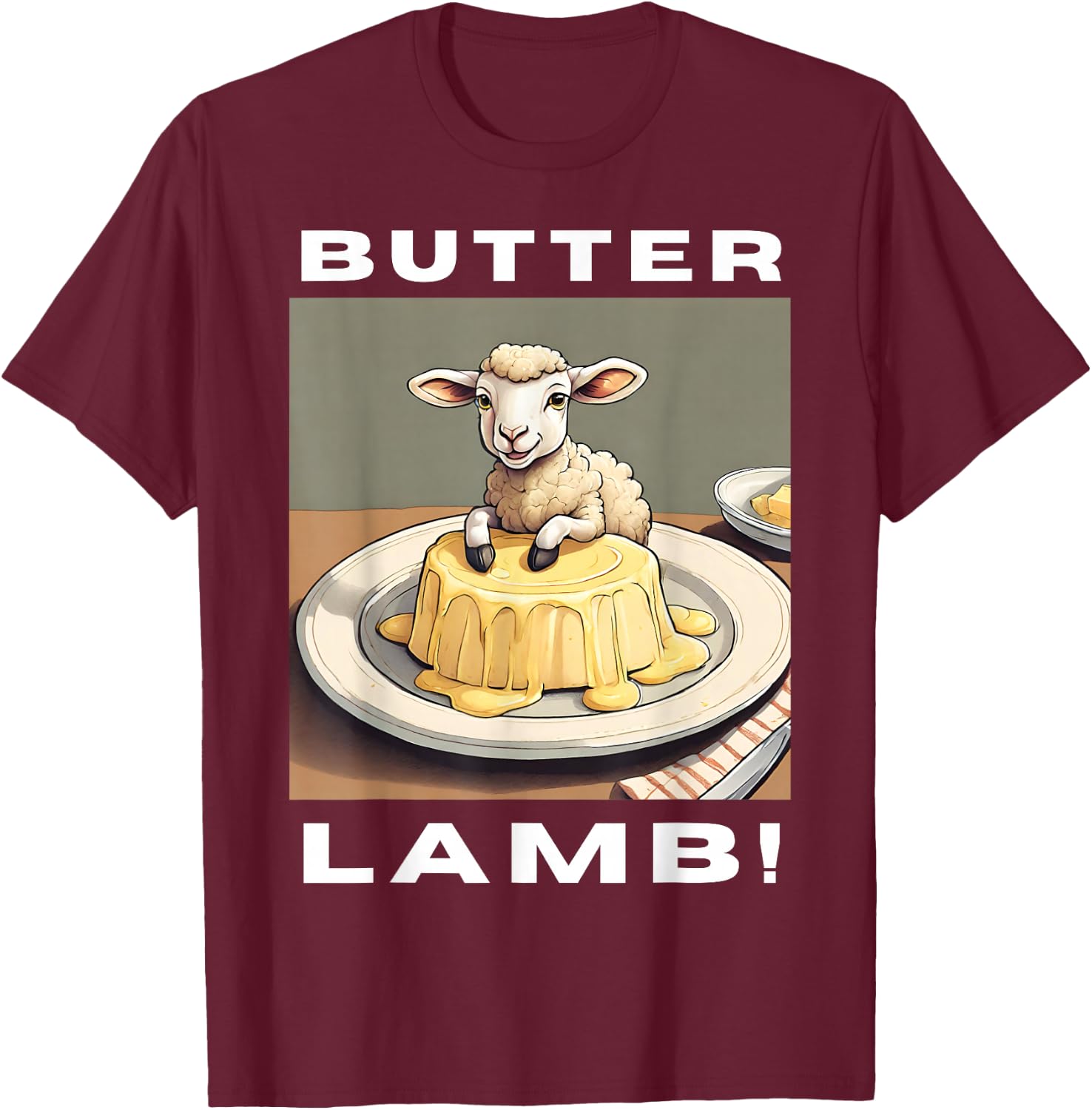 Buffalo Traditions NY And Easter Polish Culture Butter Lamb T-Shirt - T-Shirt | Maroon