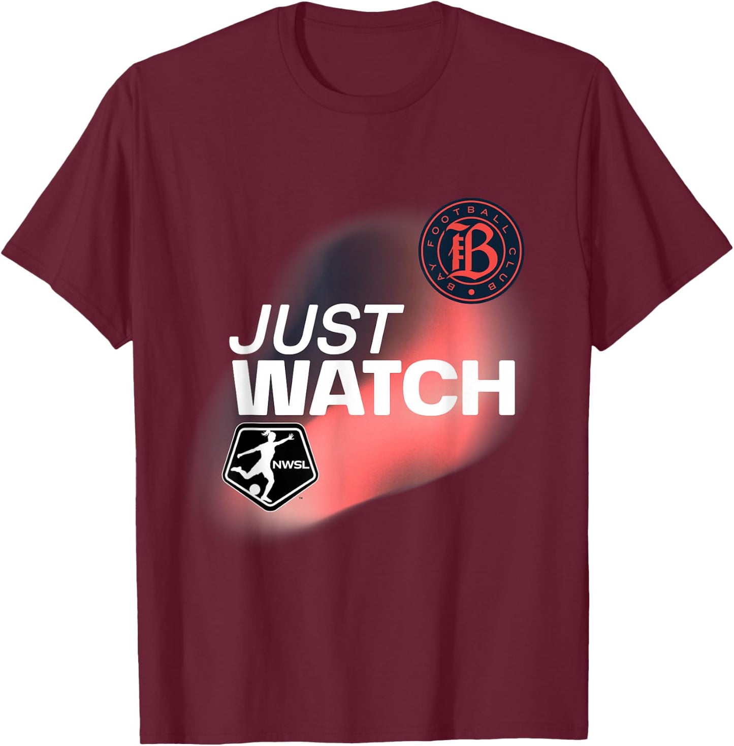 Officially Licensed NWSL Bay FC T-Shirt - T-Shirt | Maroon