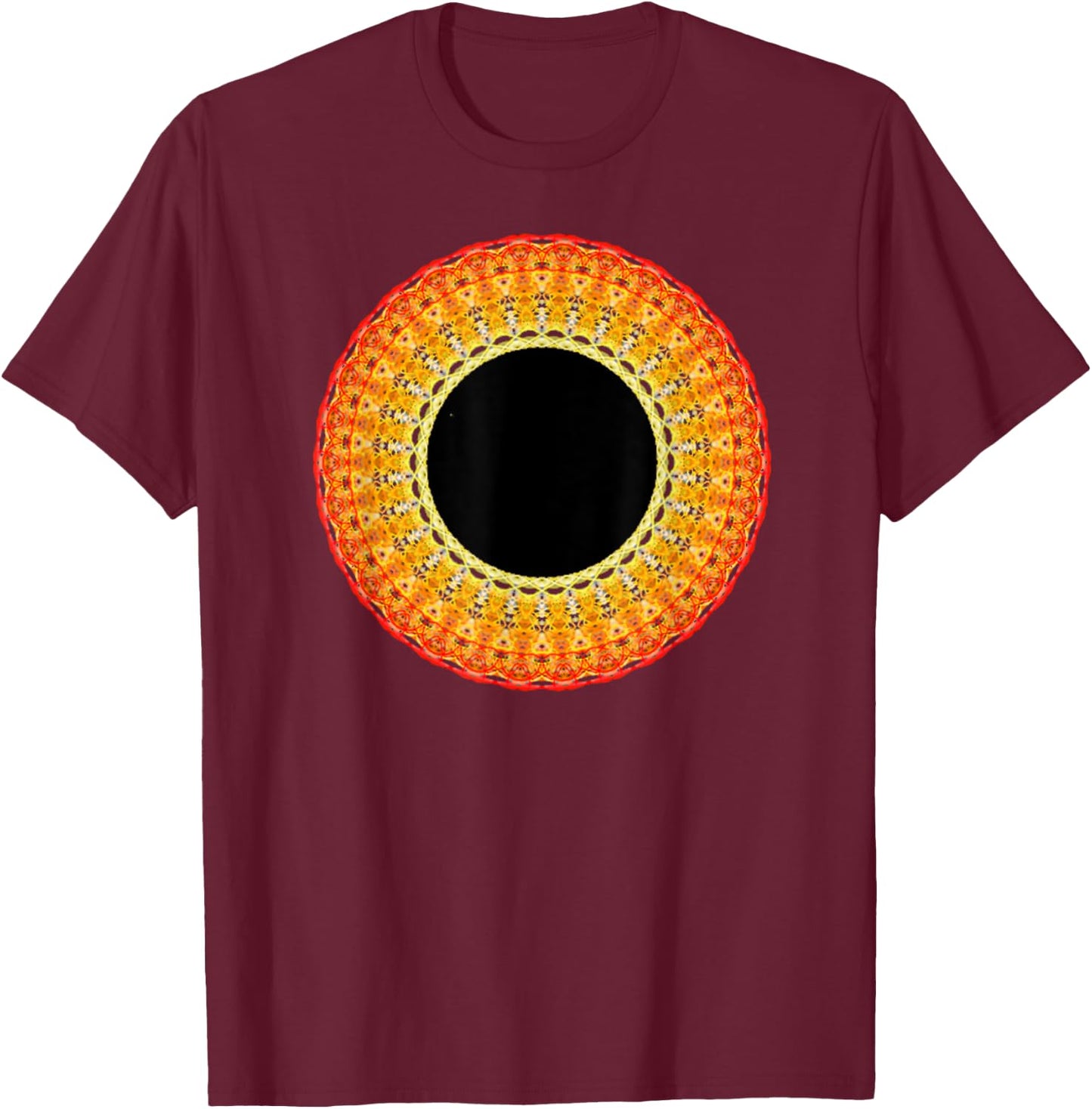 Total Solar Eclipse - Mandala Sun Shirt T-Shirt - T-Shirt | Maroon