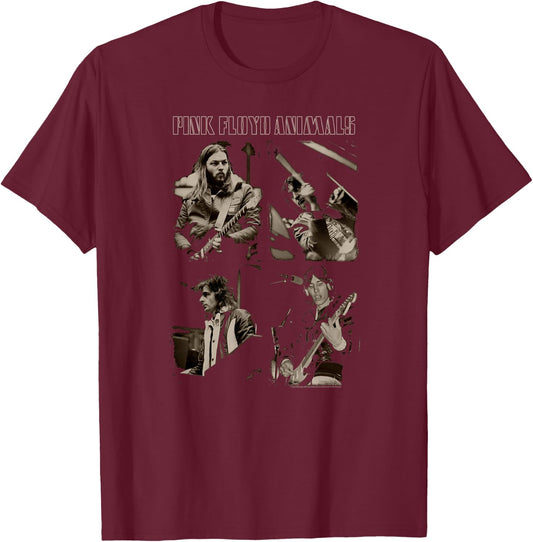 Pink Floyd Animals 2018 Live Band Sepia Photo , black T-Shirt - T-Shirt | Maroon