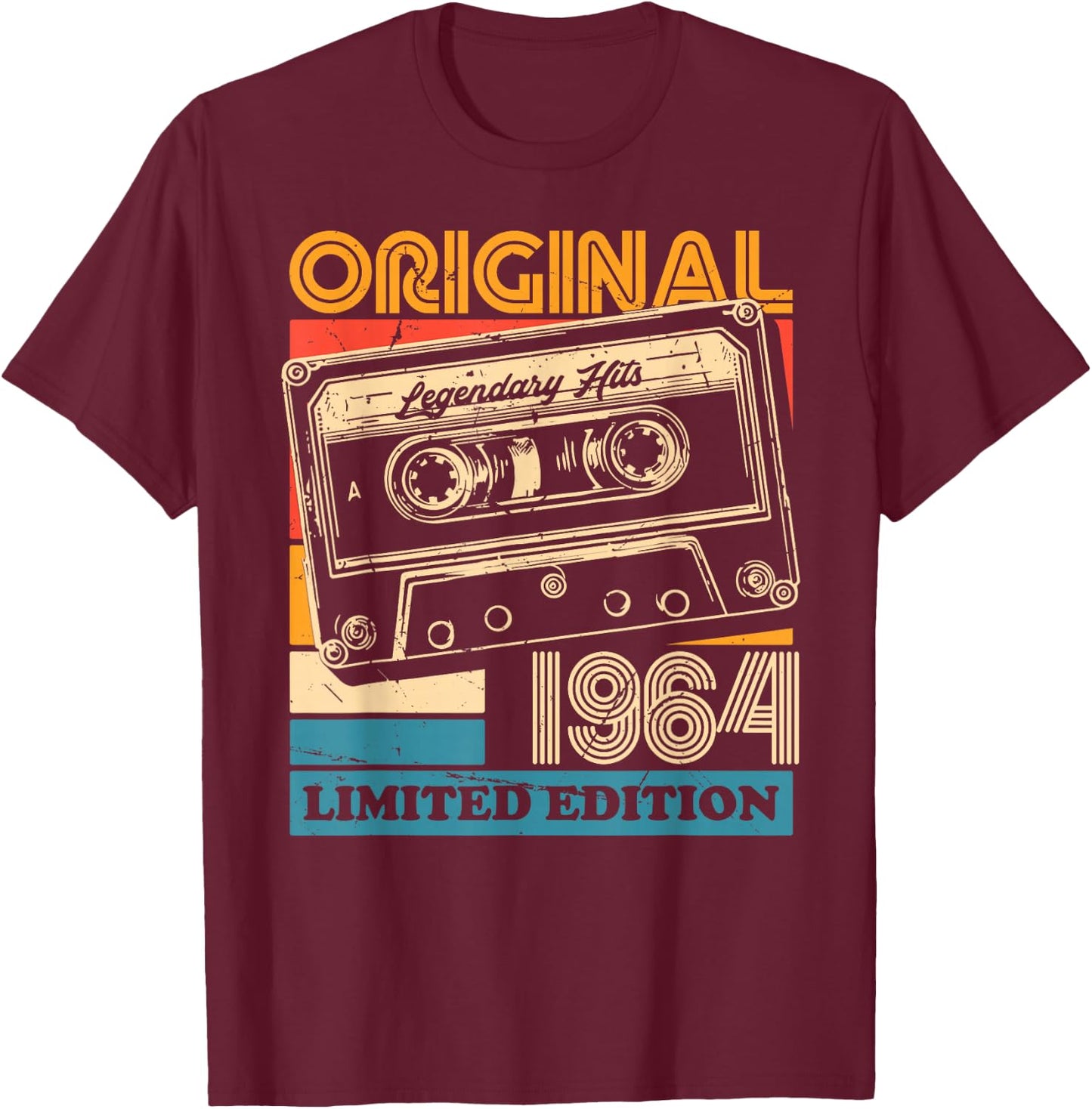 61th Birthday Retro Vintage 1964 Men Women T-Shirt - T-Shirt | Maroon