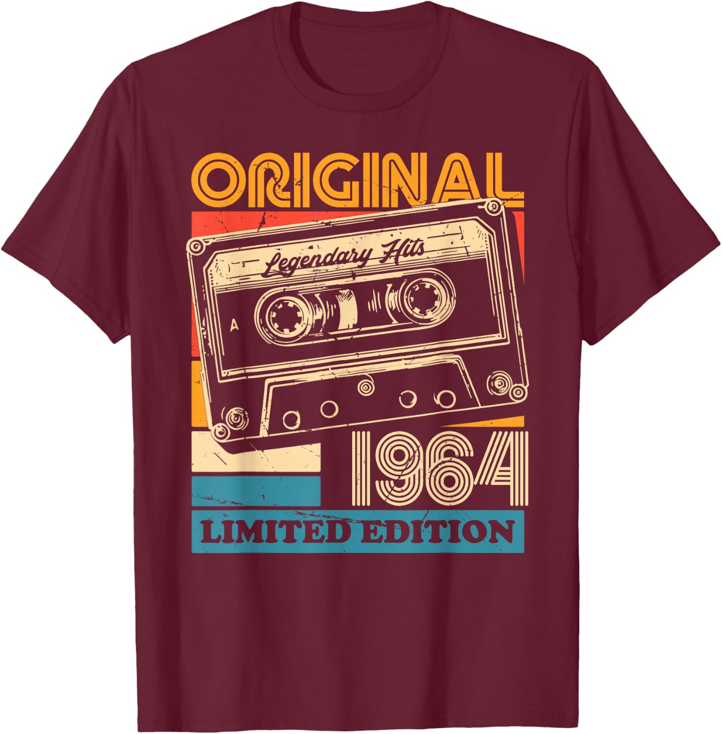 61th Birthday Retro Vintage 1964 Men Women T-Shirt - T-Shirt | Maroon