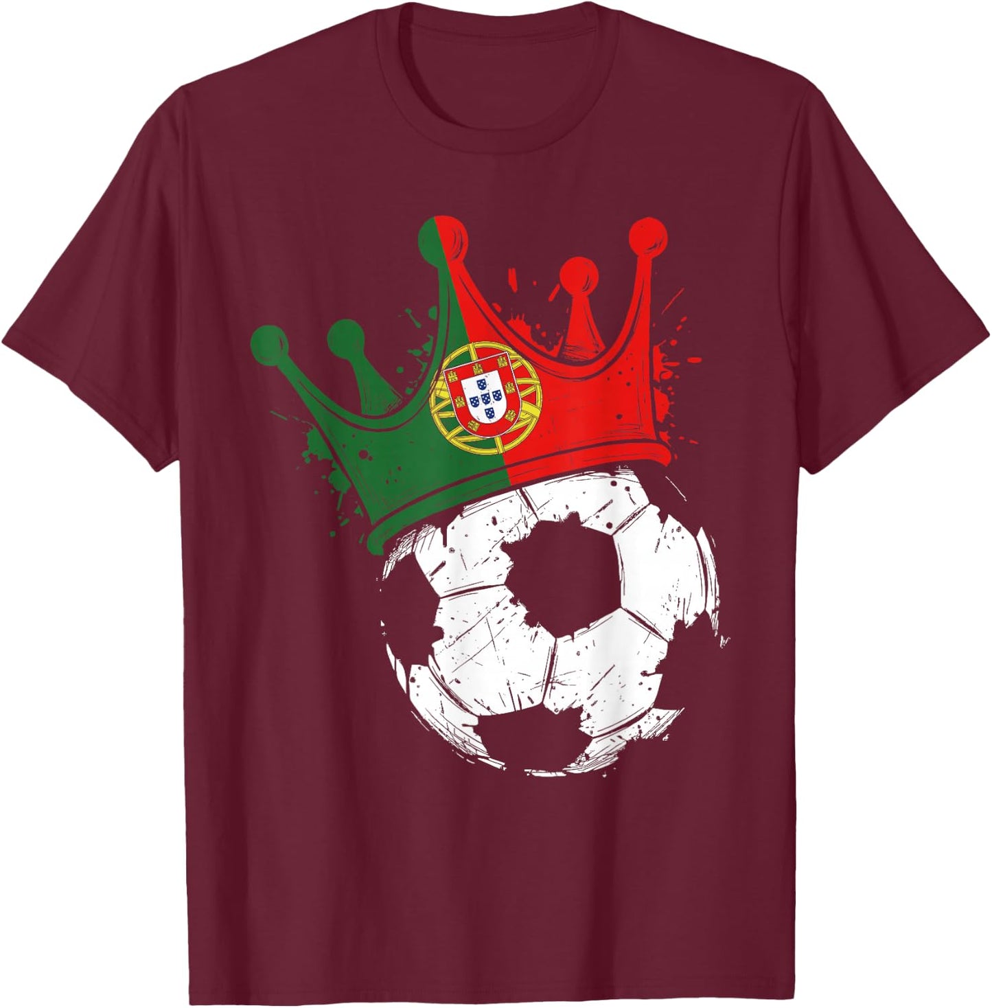 Portuguese Flag Novelty Portugal T-Shirt - T-Shirt | Maroon