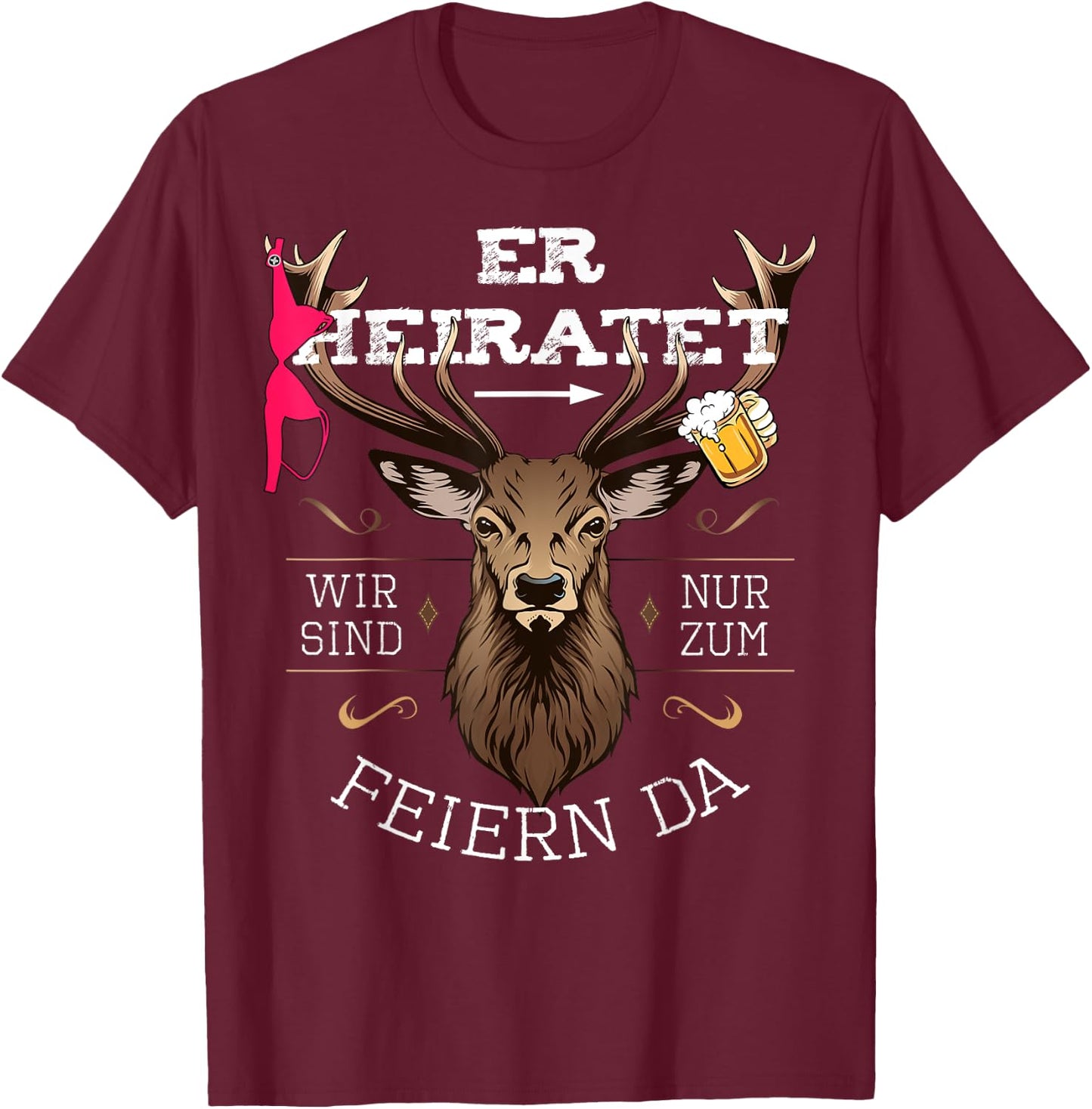 JGA Männer Junggesellenabschied Polterer Poltern T-Shirt - T-Shirt | Maroon