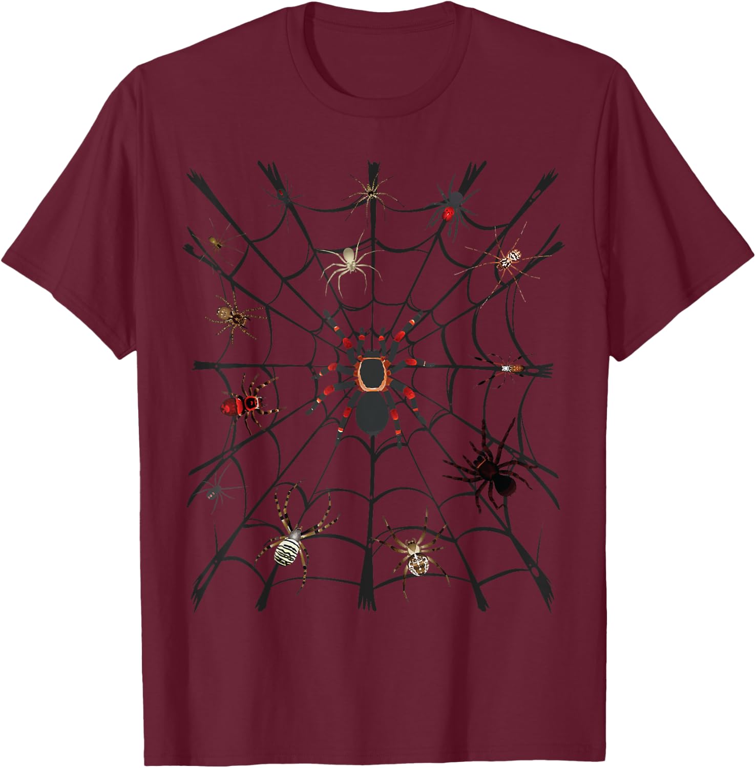 Cool Spider Women Arachnid Spooky Scary Halloween T-Shirt - T-Shirt | Maroon