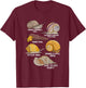 Water Snail Species Illustration Biology Water Snails T-Shirt - T-Shirt | Maroon