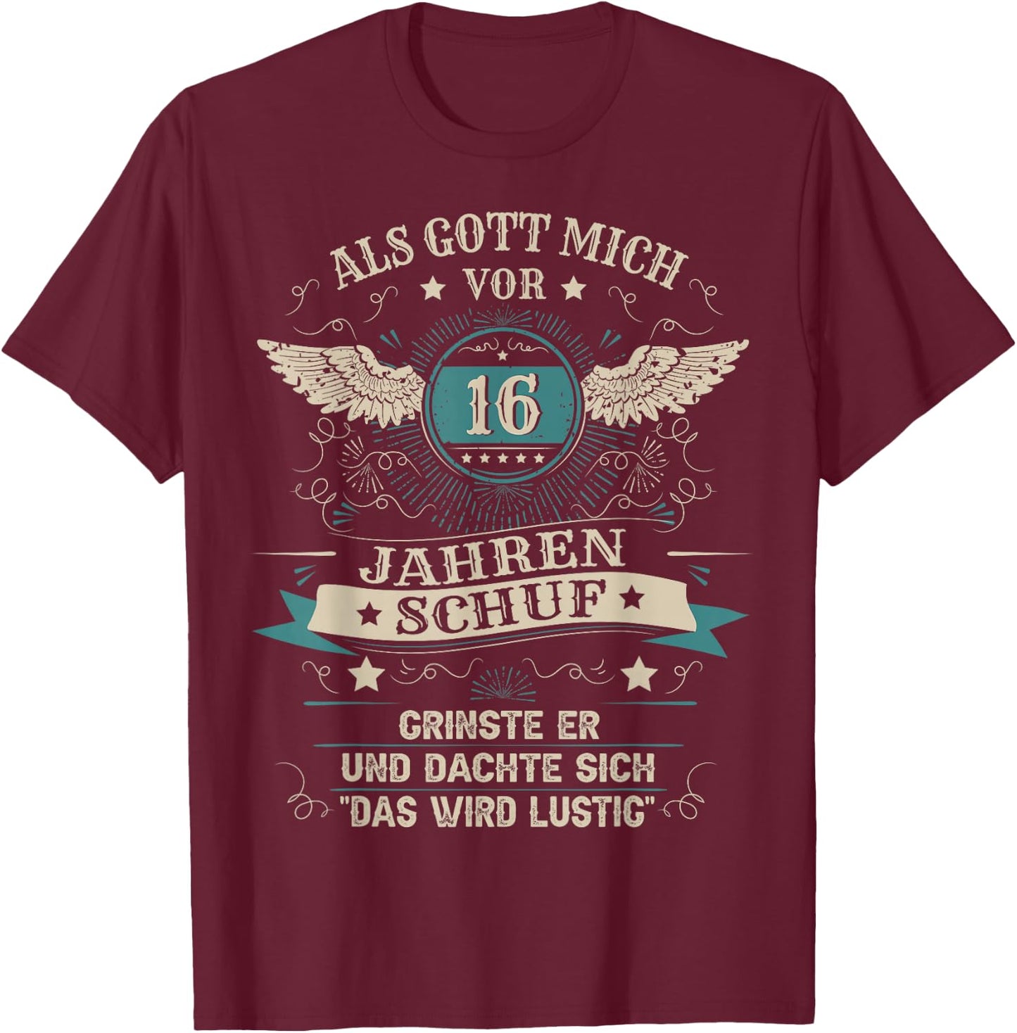 16th Birthday Boy Girl 16 Years 2007 Funny Gift , black T-Shirt - T-Shirt | Maroon