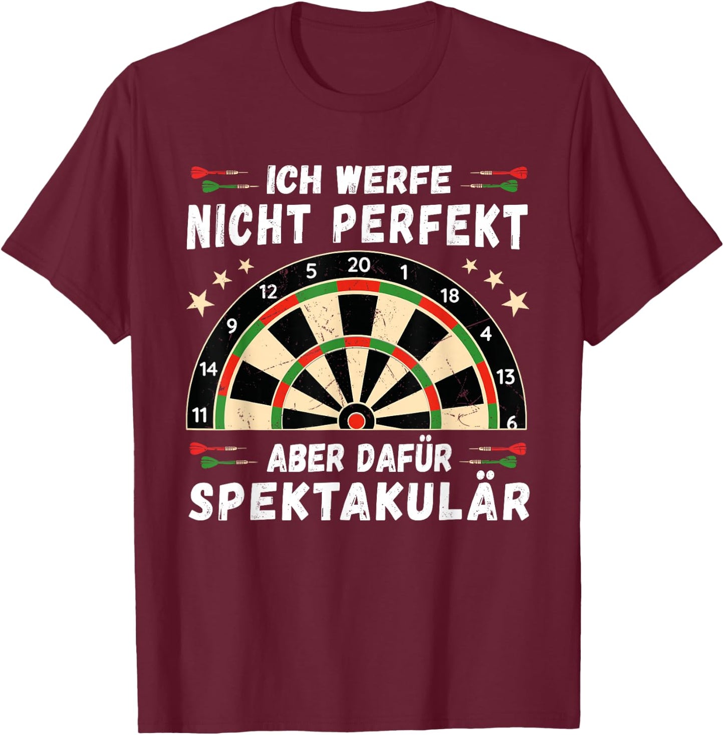 Funny Dart Saying Dartboard Darts Darts Gifts , black, S T-Shirt - T-Shirt | Maroon