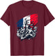 Vintage French Flag Banner Retro , Black, S T-Shirt - T-Shirt | Maroon