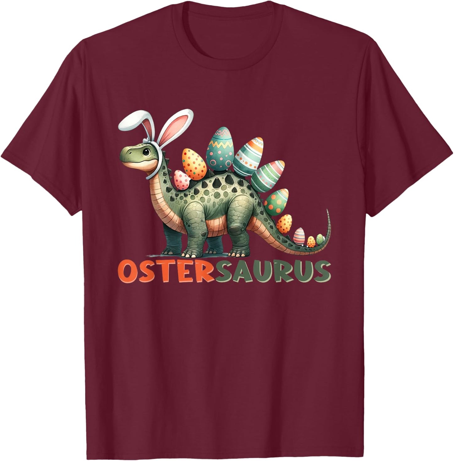 Ostergeschenke Ostern Outfit Junge Mädchen Dinosaurier Dino T-Shirt - T-Shirt | Maroon
