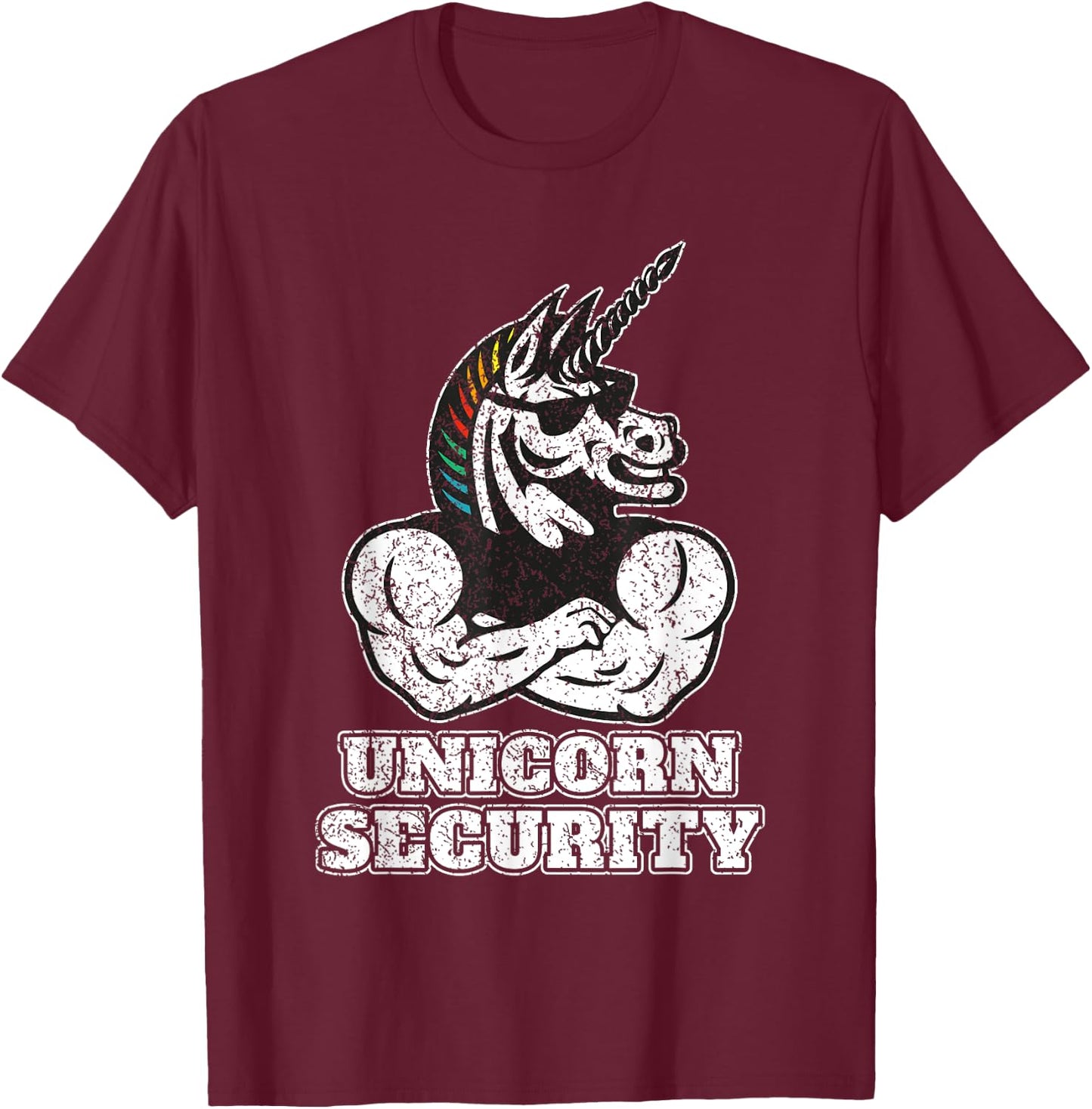 Unicorn Security I Unicorn Lover Muscular I Unicorn Security T-Shirt - T-Shirt | Maroon