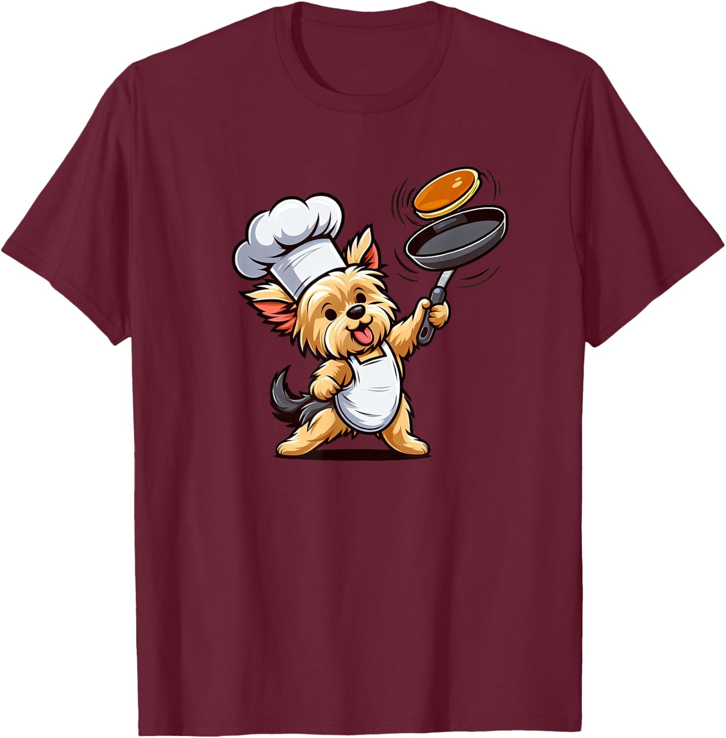 Yorkshire Terrier Chef Funny Dog Chef T-Shirt - T-Shirt | Maroon