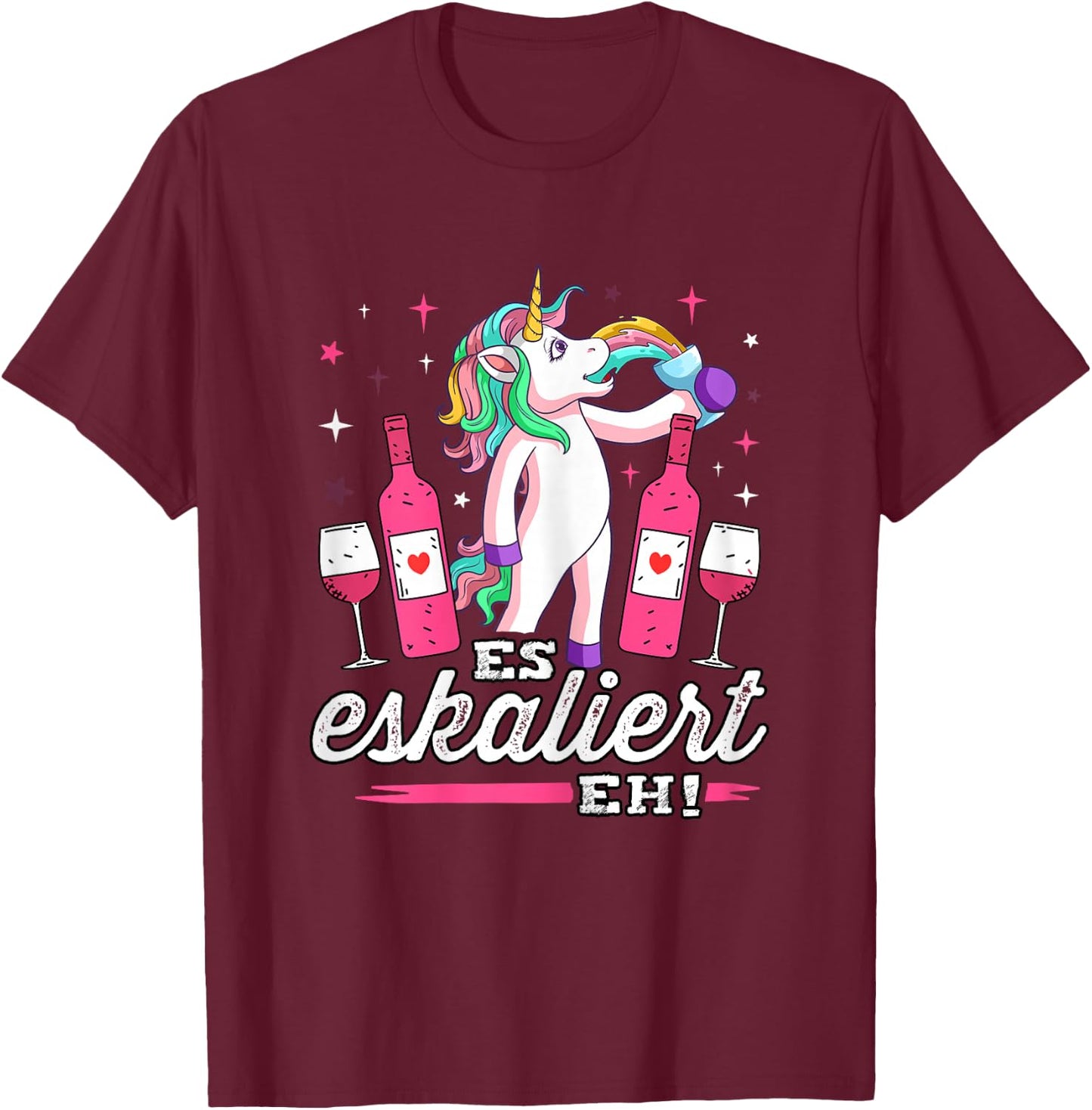 Women's Unicorn Costume It Escalates Deer Malle Party Outfit Women JGA , black T-Shirt - T-Shirt | Maroon