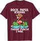 Rock Paper Scissors Throat Punch I Win Flamingo T-Shirt - T-Shirt | Maroon