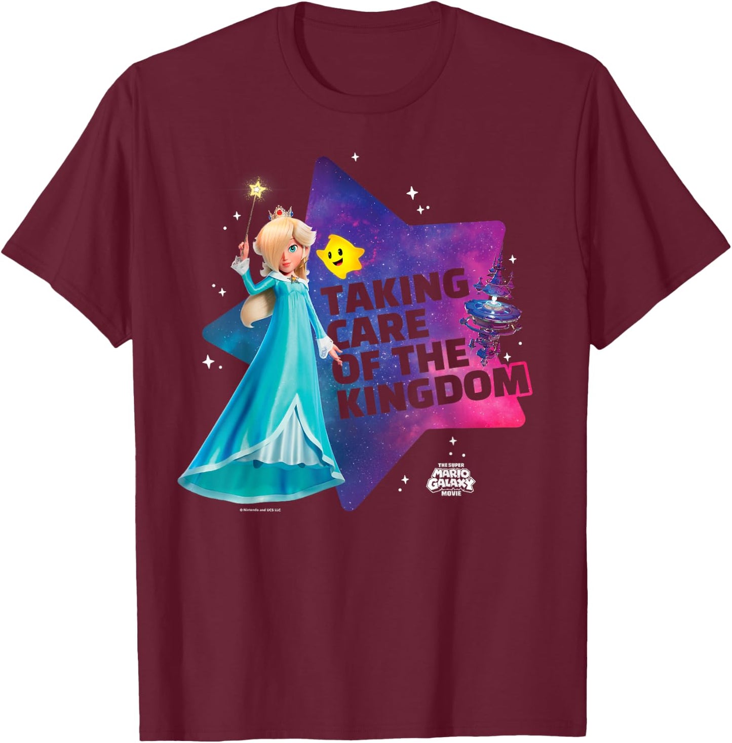 The Super Mario Galaxy Movie Rosalina Taking Care T-Shirt - T-Shirt | Maroon