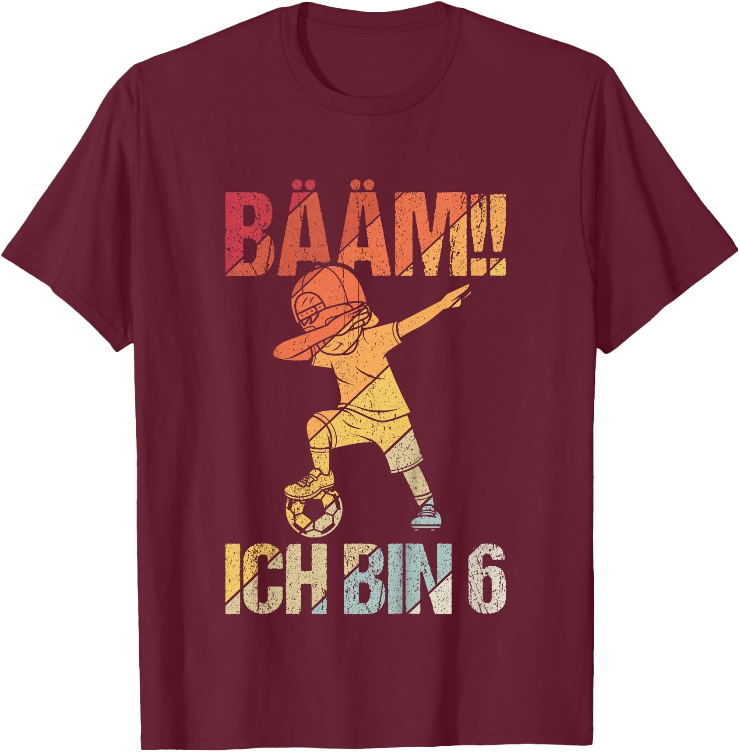 BÄÄM Ich bin 6 Dabbing Geburtstagsshirt 6 Jahre Jungs T-Shirt - T-Shirt | Maroon