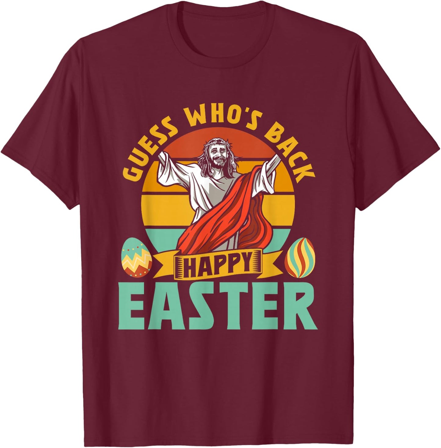 Guess Who Back Is Frohe Osterfest Easter Egg T-Shirt - T-Shirt | Maroon