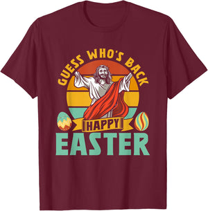 Guess Who Back Is Frohe Osterfest Easter Egg T-Shirt - T-Shirt | Maroon