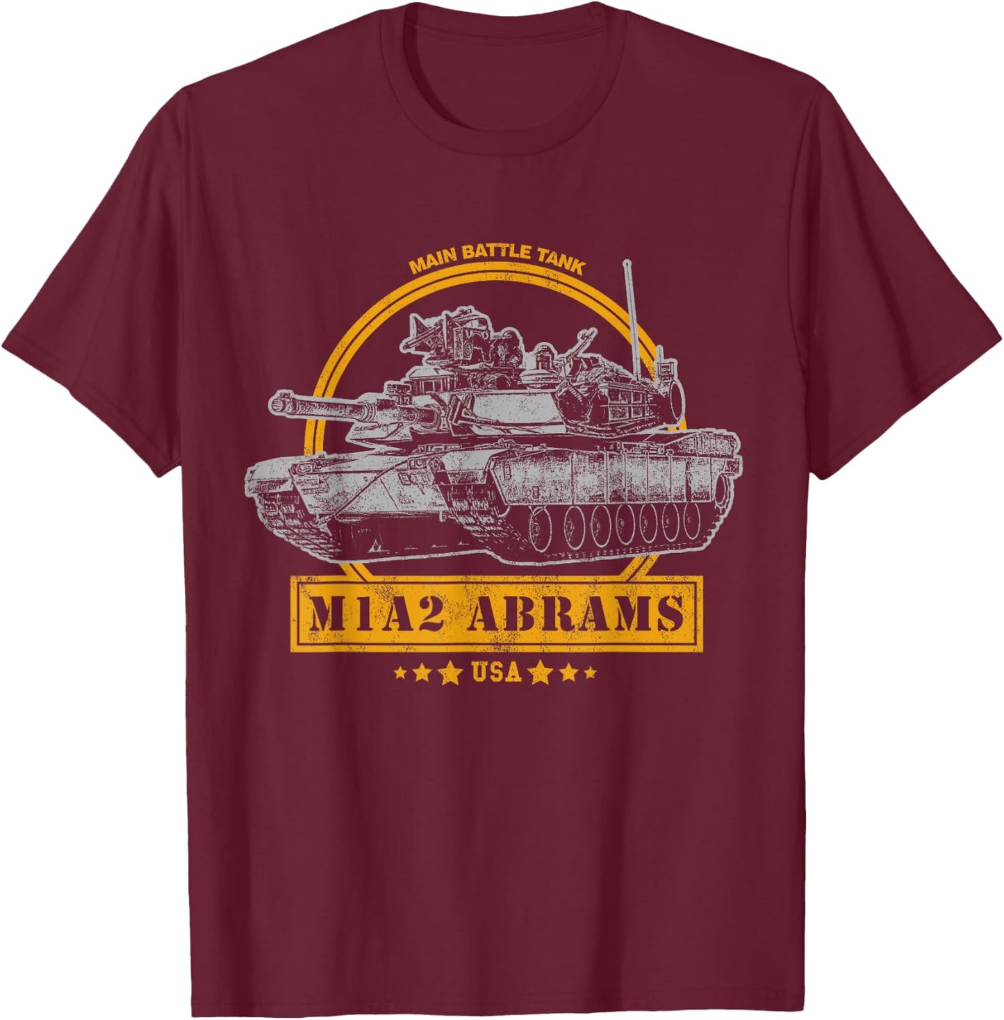 M1A2 Abrams Tank T-Shirt - T-Shirt | Maroon