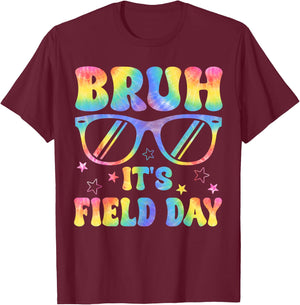 Bruh It's Field Day Teacher Student School Field Day Tie Dye T-Shirt - T-Shirt | Maroon