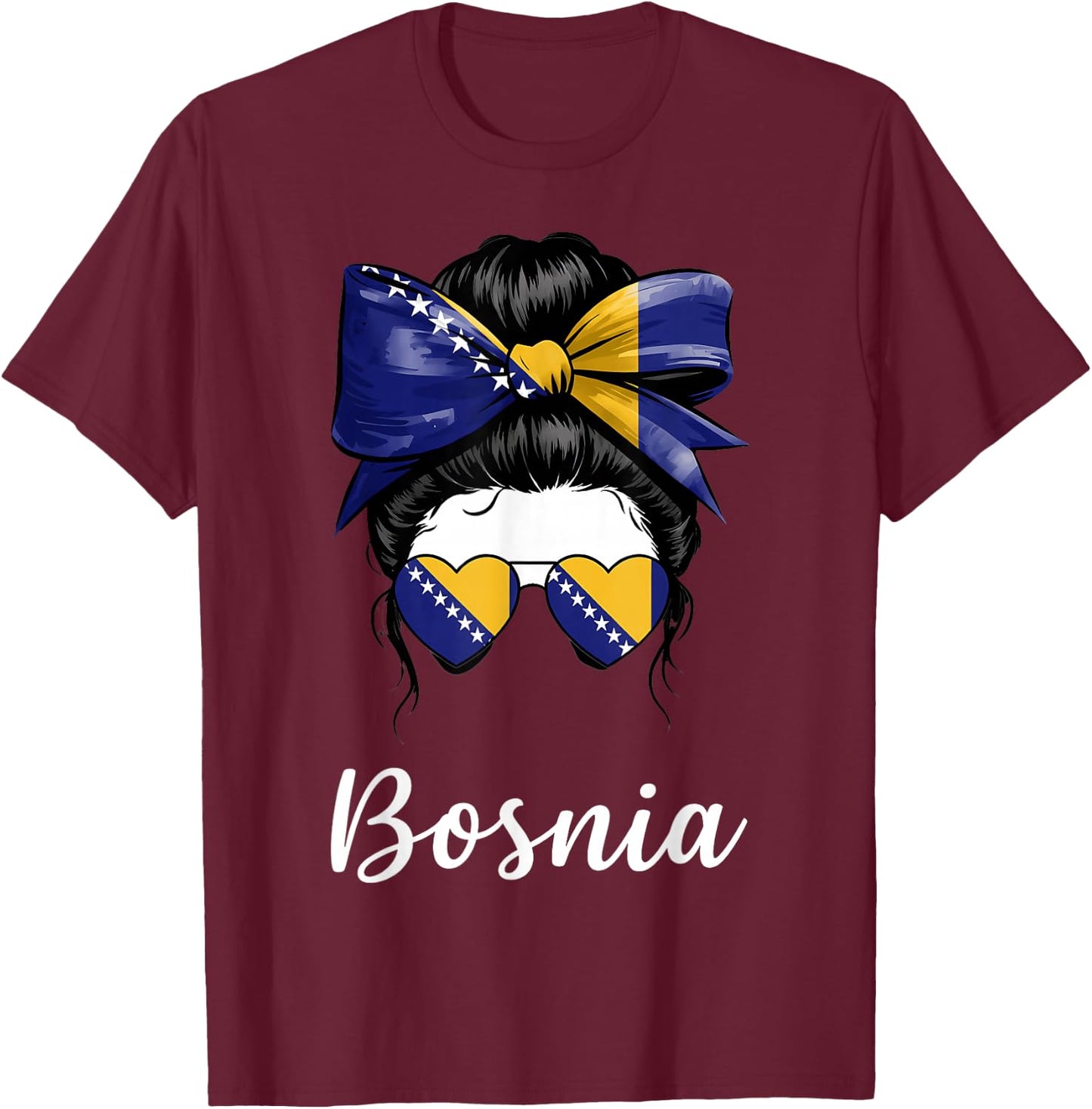 Bosnien und Herzegowina Wurzeln Bosnien Flagge T-Shirt - T-Shirt | Maroon