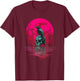 Gothic Raven Skull Red Moon Black Crow T-Shirt - T-Shirt | Maroon