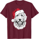 Joyful Doodle Santa Dog on Golden Doodle Christmas Women Kids T-Shirt - T-Shirt | Maroon