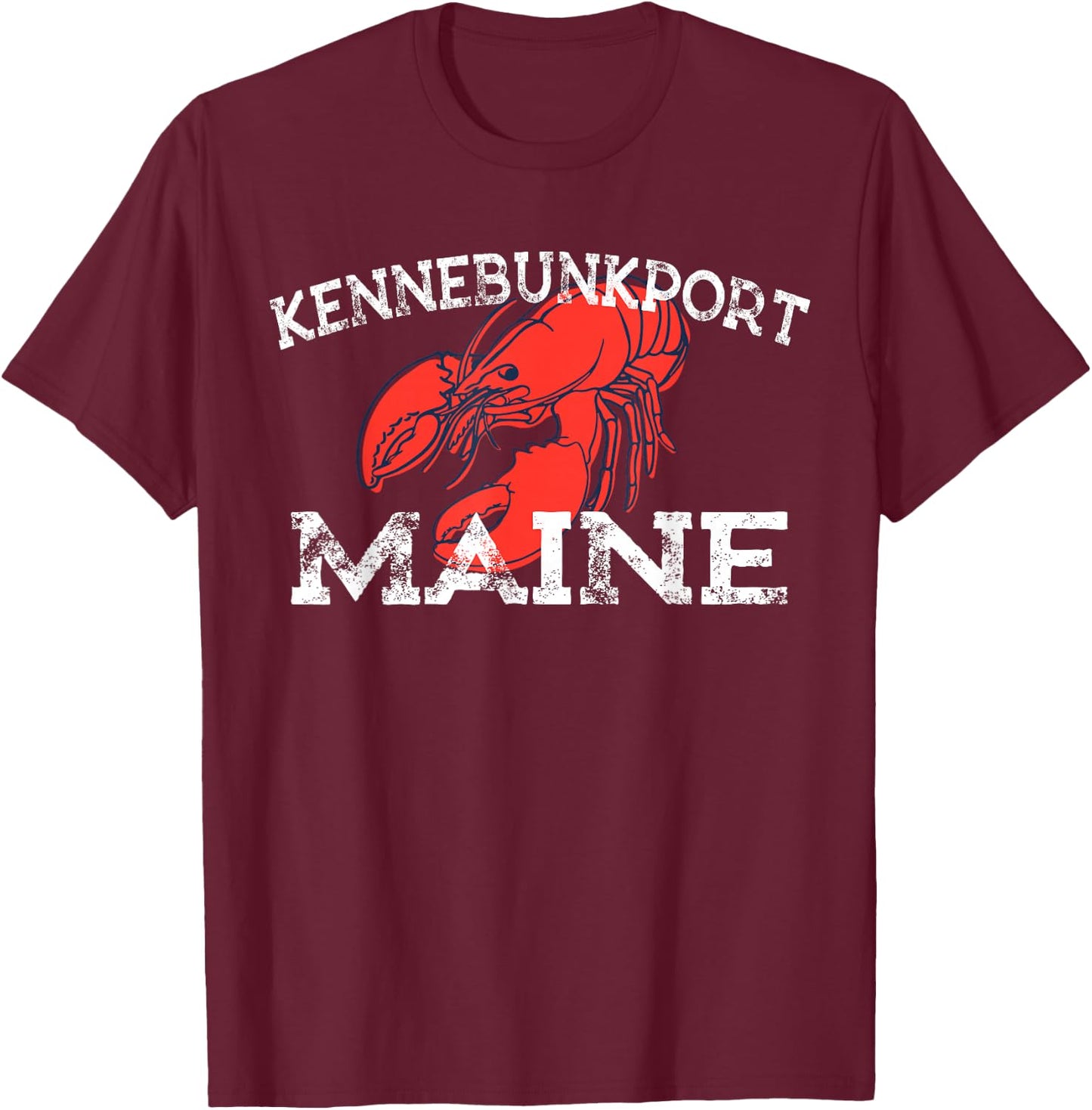 Kennebunkport Maine Lobster T-Shirt - T-Shirt | Maroon