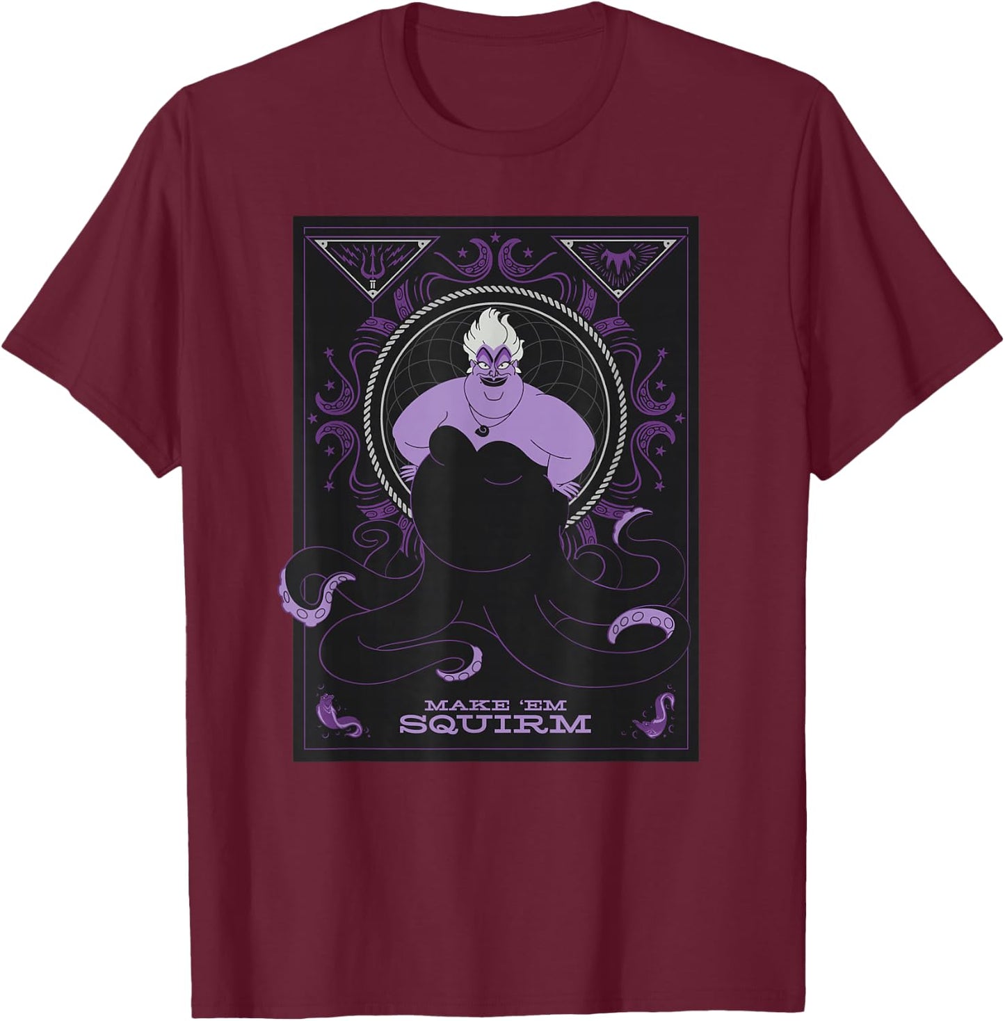 Disney Villains Ursula The Little Mermaid Make ‘Em Squirm T-Shirt - T-Shirt | Maroon