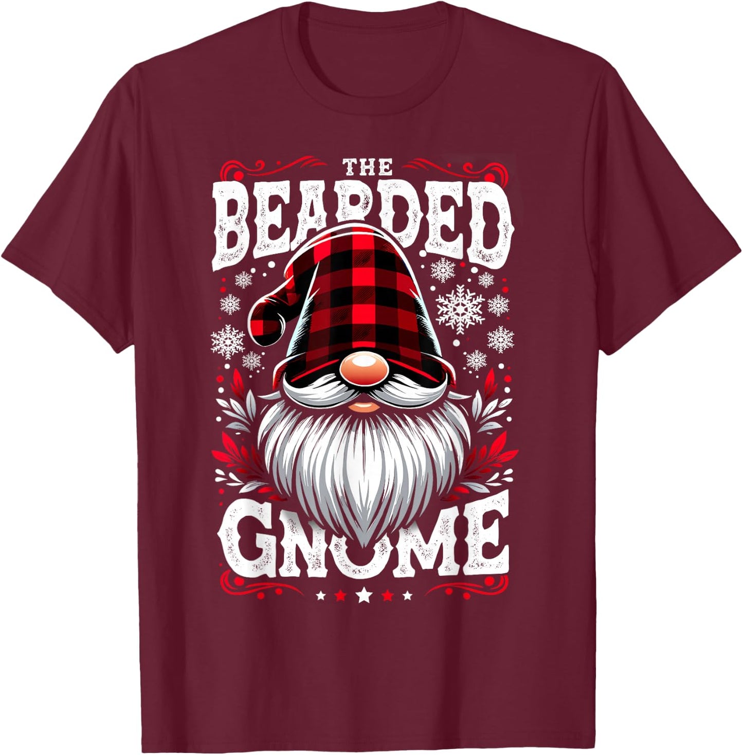 The Bearded Gnome Matching Family Christmas Pajama T-Shirt - T-Shirt | Maroon