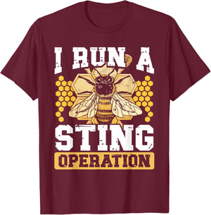Beekeeping Enthusiast Artistic Honeycomb Queen Insect Bee T-Shirt - T-Shirt | Maroon